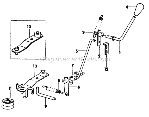 Power Take-Off Drive & Controls Diagram and Parts List for 282 133-282-399, 132-282-100, 134-282-100, 133-28 Cub Cadet Lawn Mower
